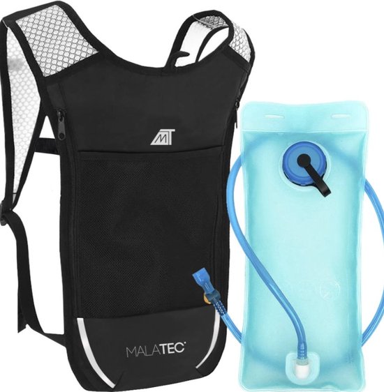 drinkrugzak-hardlopen-359hax-1.jpg Drinkrugzak Malatec zwart Inclusief drinksysteem met 2L waterzak Wandelen ... | bol - Afbeelding 1
