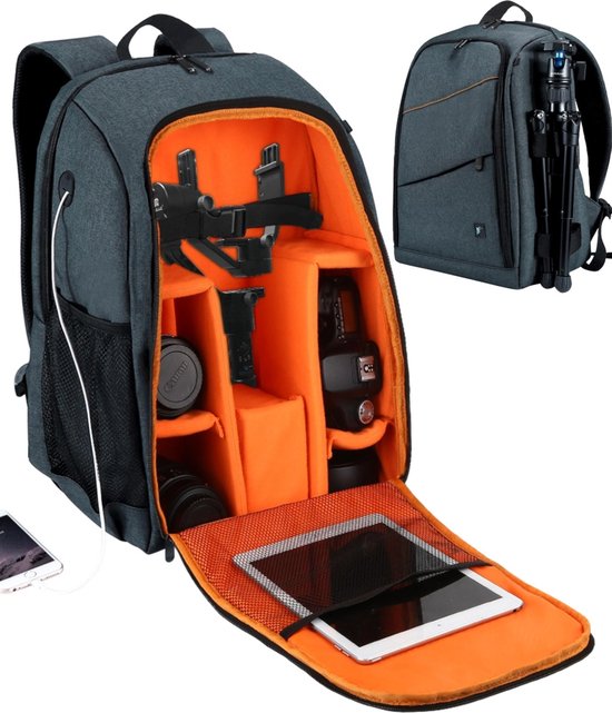 foto-rugzak-778vnt-1.jpg Universele Camera Rugzak Met Laptopvak & Regenhoes Voor Foto Apparatuur | bol - Afbeelding 1
