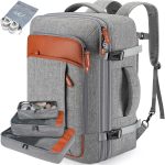 Handbagage rugzak, extra grote 40 l goedgekeurde reisrugzak voor vliegtuig, voor mannen en vrouwen, uitbreidbare grote reisrugzakken met 4 ...