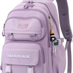 Tanou Schooltas voor meisjes, grote rugzak voor school, kinderen, tieners van 9 tot 16 jaar, waterbestendige nylon rugzak, boekentas voor school, reizen, casual, Paars, L : Amazon.nl: Kleding, schoenen & sieraden
