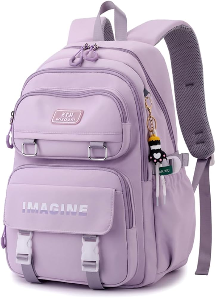 grote-schooltas-384ztk-1.jpg Tanou Schooltas voor meisjes, grote rugzak voor school, kinderen, tieners van 9 tot 16 jaar, waterbestendige nylon rugzak, boekentas voor school, reizen, casual, Paars, L : Amazon.nl: Kleding, schoenen & sieraden - Afbeelding 1