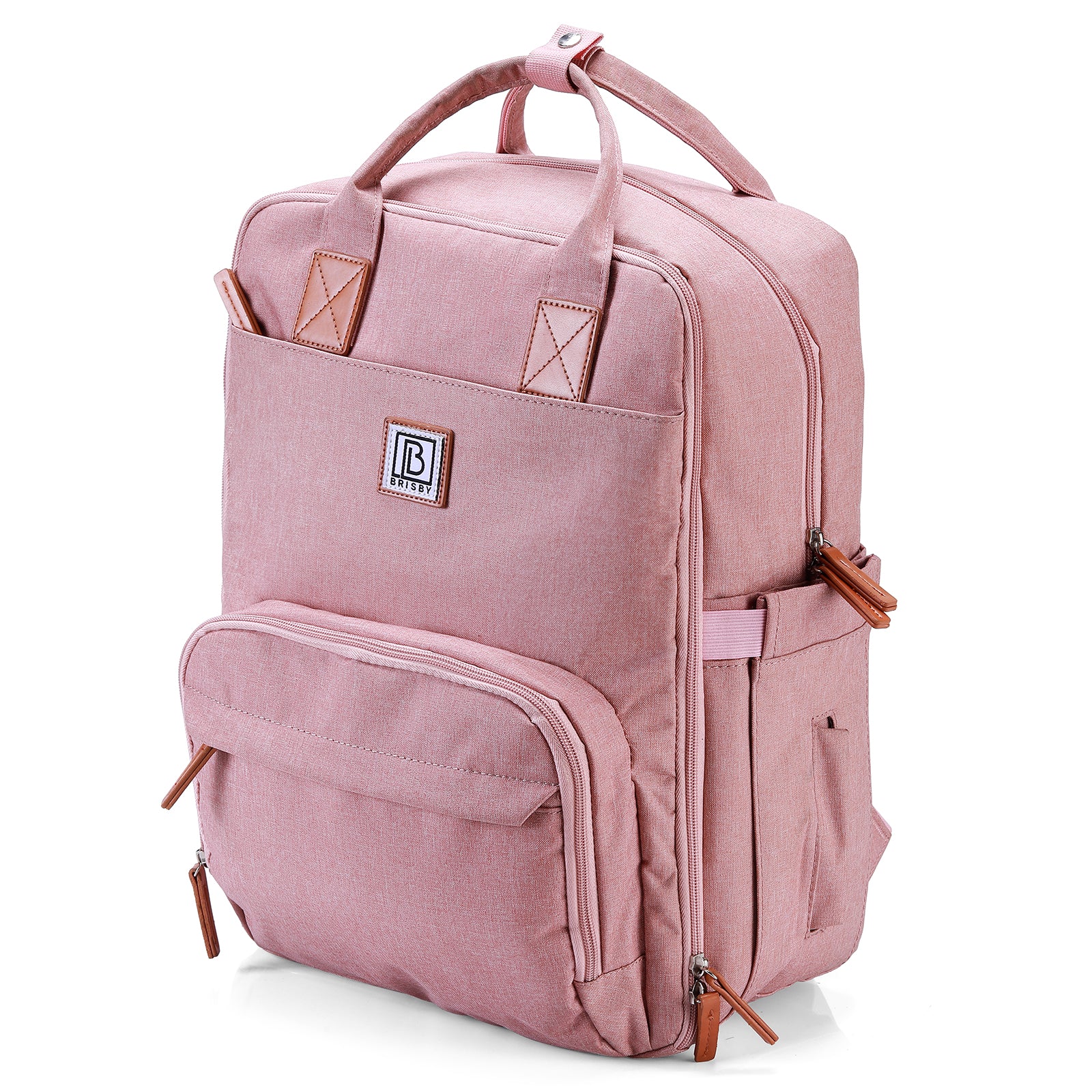 handbagage-backpack-262rly-1.jpg Brisby Rugtas unisex LTO roze waterafstotend laptopvak handbagage Roze / 25 Liter - Afbeelding 1