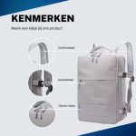 Handbagage Rugzak 40x30x20 cm Ideaal in het Vliegtuig Waterafstotende Reistas met Schoenenvak en Handige Opbergvakken voor Zorgeloos Reizen Origineletelefoonhoesjes.nl