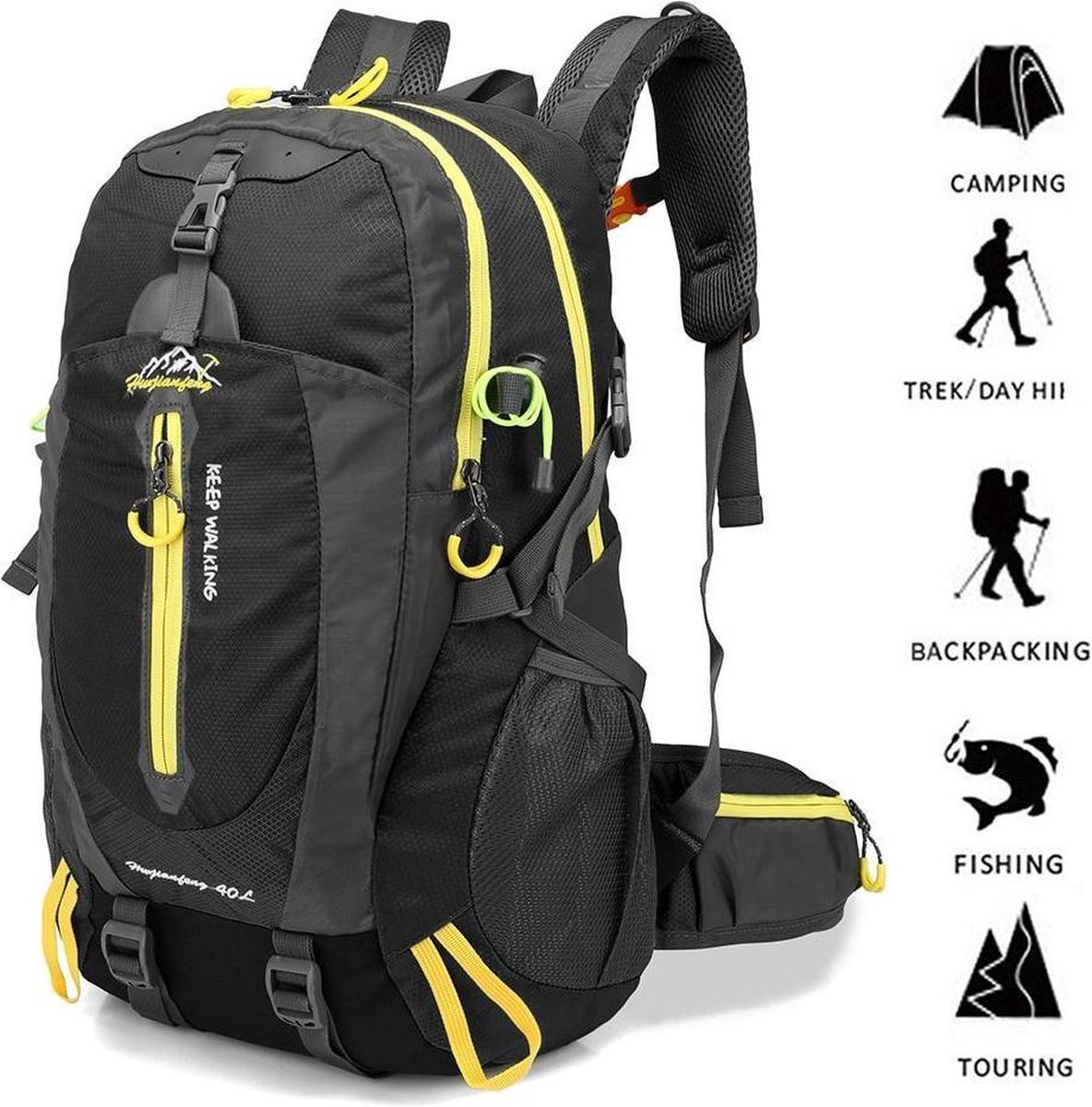 hike-rugzak-372miz-1.jpg Rugzak 40L Waterbestendig Reisrugzak Camp Hike Laptop Dagrugzak Trekking Klimrugzakken... | bol - Afbeelding 1