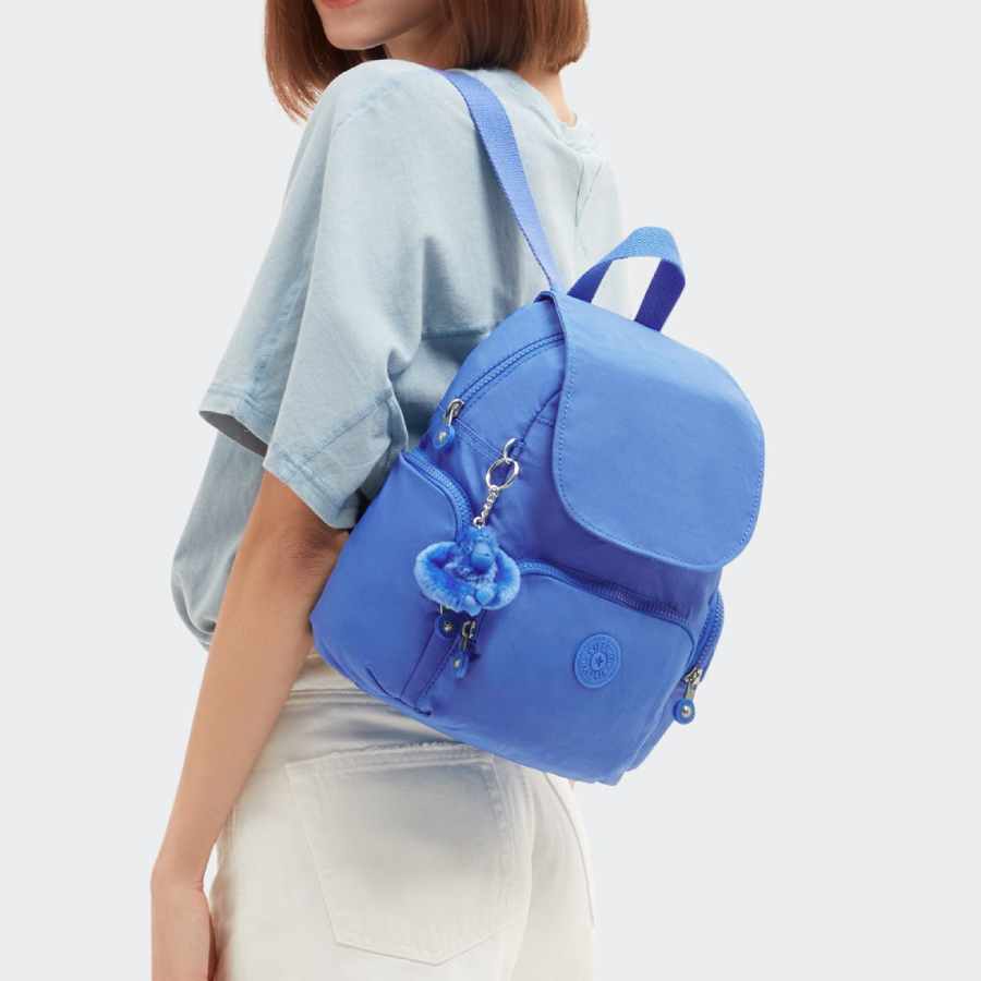 kleine-rugtas-117uzl-1.jpg Kipling City Zip Mini kleine rugzak Havana Blue | Stuivenga Lederwaren Delft - Afbeelding 1