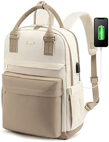 laptop-rugzak-dames-waterdicht-727ers-1.jpg LOVEVOOK Laptoprugzak voor dames, 15,6 inch schooltassen voor vrouwen, waterdichte computerrugzak met USB poort voor reizen, zaken, universiteit, werk, kaki beige : Amazon.nl: Elektronica - Afbeelding 1