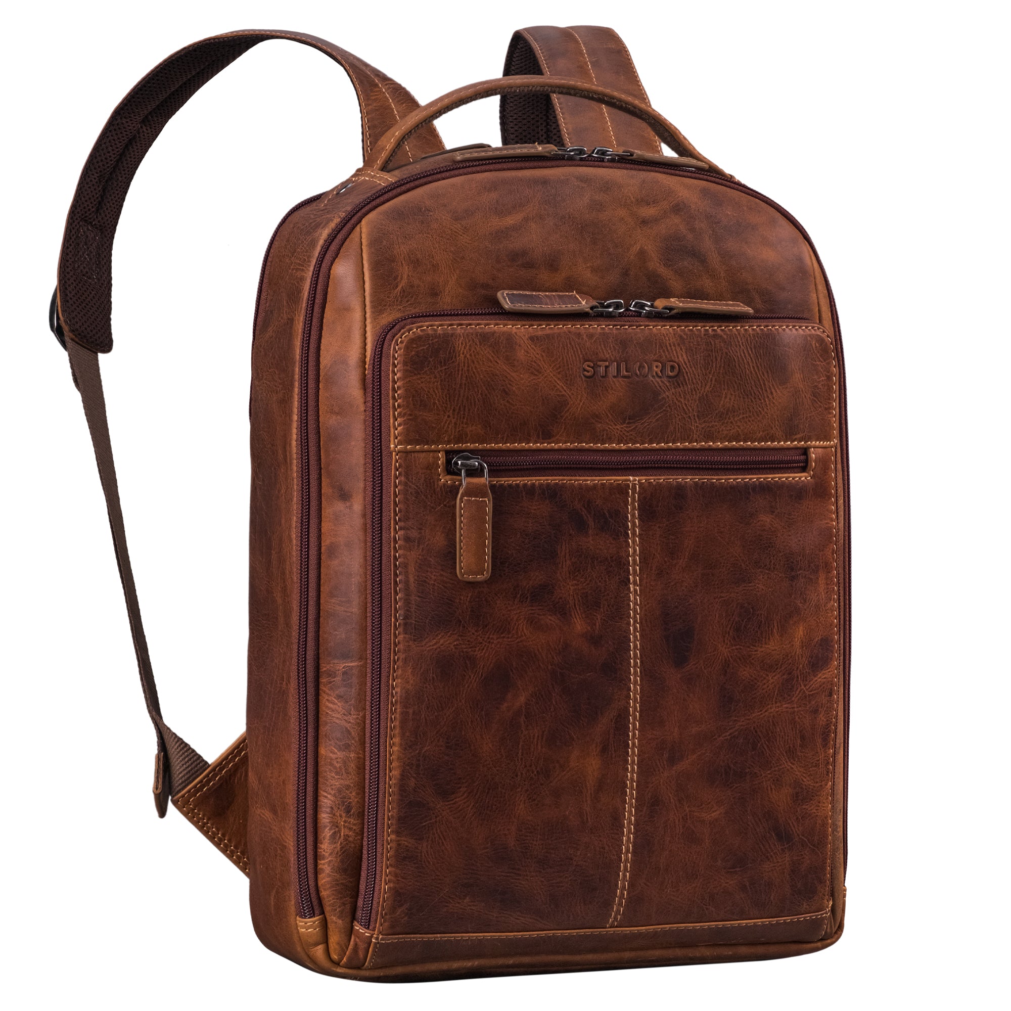 leren-laptop-rugzak-636bjj-1.jpg Nami" Leren Laptop Rugzak 15 inch Zakelijke Rugzak voor mannen en vro | STILORD - Afbeelding 1