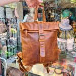 Bruin Dames Rugzak Sale Leren Rugzak Cognac Bruin Werk Rugzak Met Veel Vakken Fana Bags