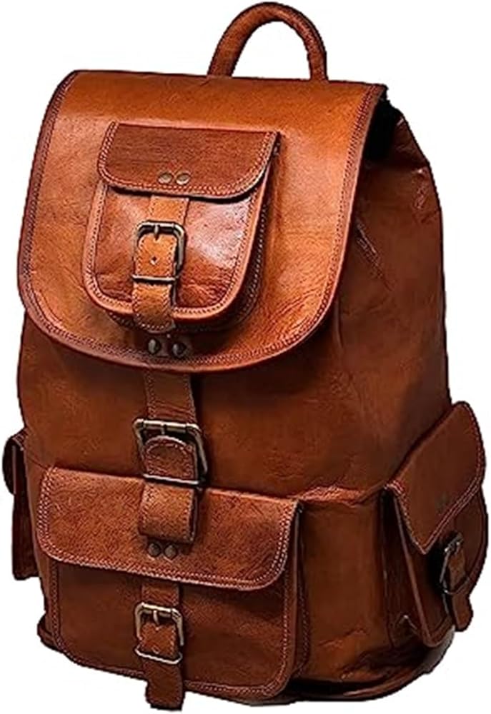 leren-rugzak-laptop-797gif-1.jpg 18 inch Bruin Lederen Rugzak Vintage Laptop Tas Waterbestendig Casual Daypack College Boekentas Comfortabele Lichtgewicht Reizen Wandelen/Picknick voor Mannen, BRON, 18 - Afbeelding 1