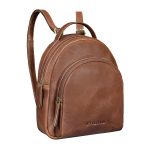 "Doreen" Kleine Dames Rugzak Leder Mini Cityrucksack messina bruin