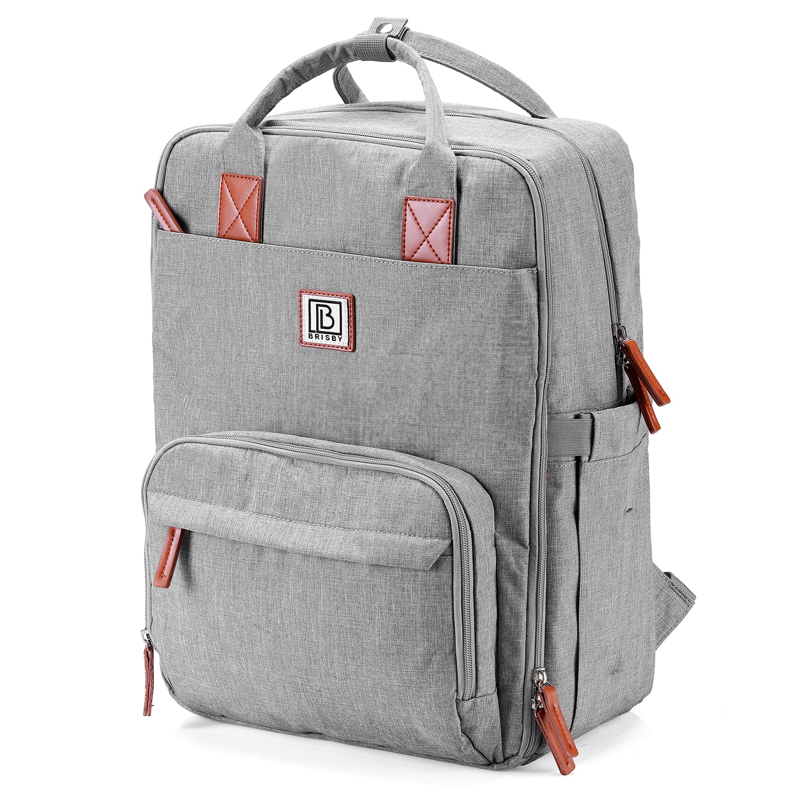 reis-rugzak-dames-086xus-1.jpg Brisby Rugtas unisex LTO lichtgrijs waterafstotend laptopvak handbagage Lichtgrijs / 25 Liter - Afbeelding 1