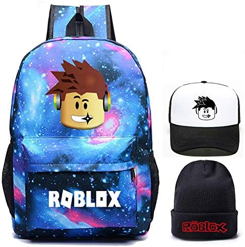 roblox-rugzak-455rag-1.jpg Roblox Rugzak met hoed, studententas Roblox boekentas voor kinderen, jongens en meisjes, Sterrenblauw, M, Schooltas : Amazon.nl: Kleding, schoenen & sieraden - Afbeelding 1
