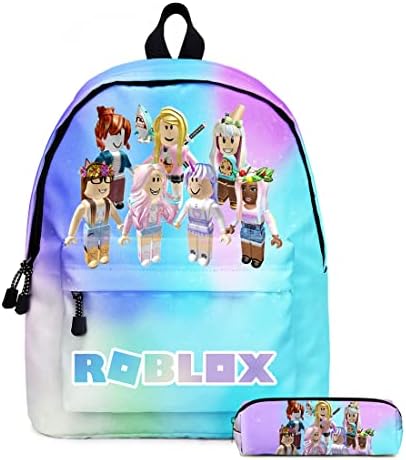 roblox-rugzak-572skr-1.jpg Meisjes Roblox Rugzakken voor school Galaxy Regenboog Planeet Boekentassen voor kinderen tieners peuters Mode Dagrugzak Reistas Laptoptas en potloodzak (hemelblauw) : Amazon.nl: Kleding, schoenen & sieraden - Afbeelding 1