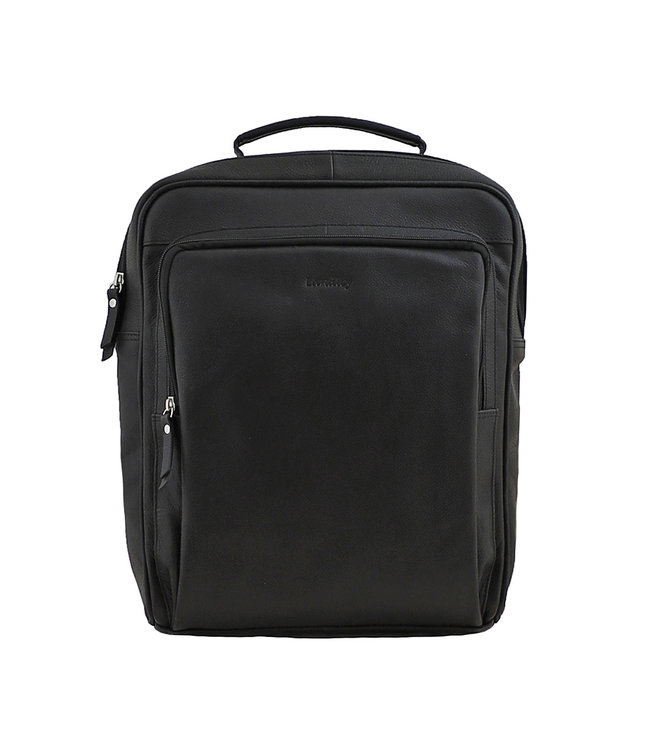rugtas-laptop-heren-819ajc-1.jpg Landley 13 inch Laptop Rugtas Rugzak Dames en Heren Leer Zwart Houtkamp Lederwaren - Afbeelding 1