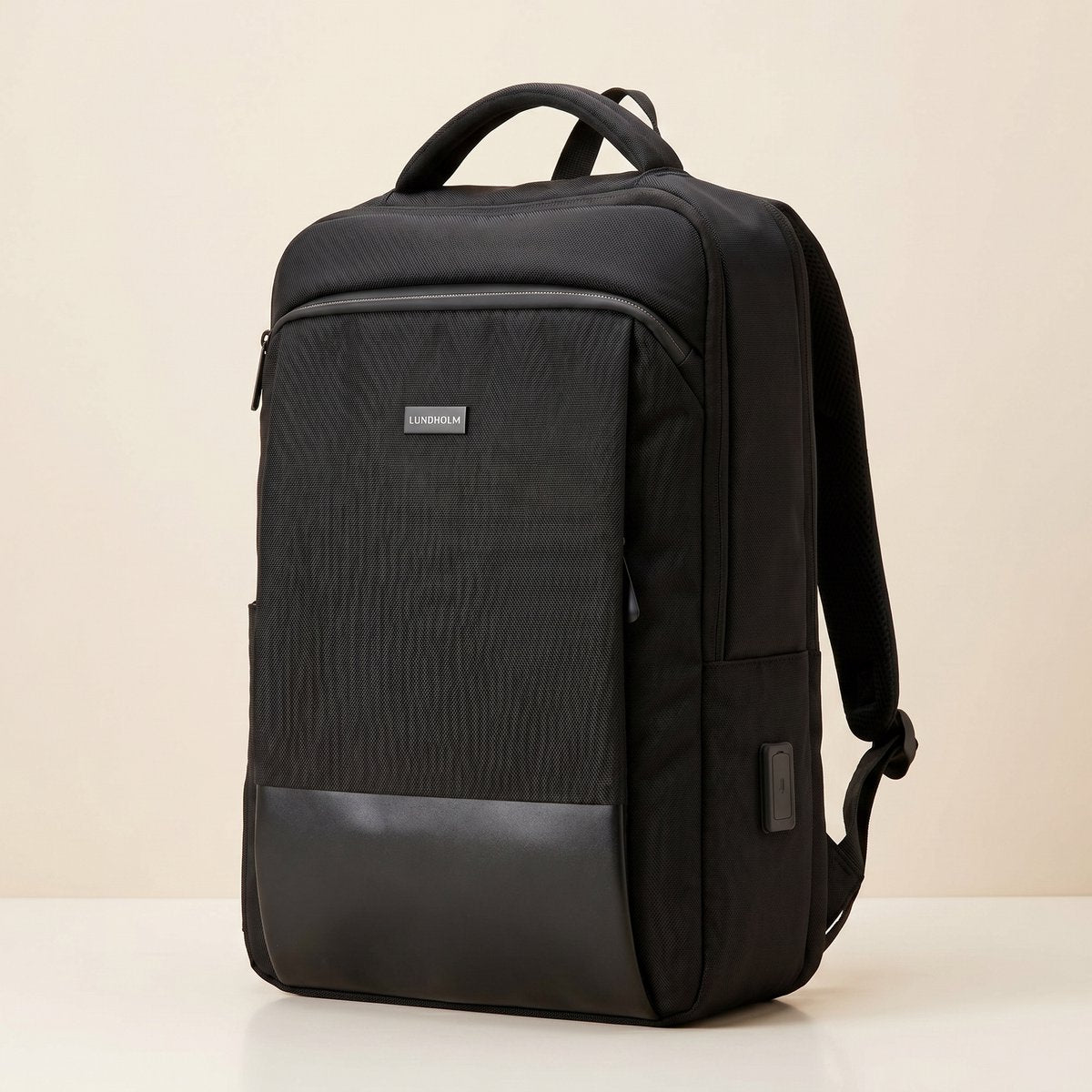 rugtas-laptop-heren-839acs-1.jpg Lundholm Heren Rugtas Diep Zwart 22L | 15.6 inch Laptop Werktas - Afbeelding 1