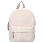 Pret rugzak rib stof beige met naam geborduurd | baby boom.nl