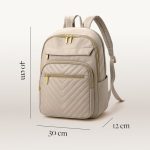 Rugzak Dames Rugtas Dames inclusief Laptopvak tot 14 inch Beige/ Off White | bol