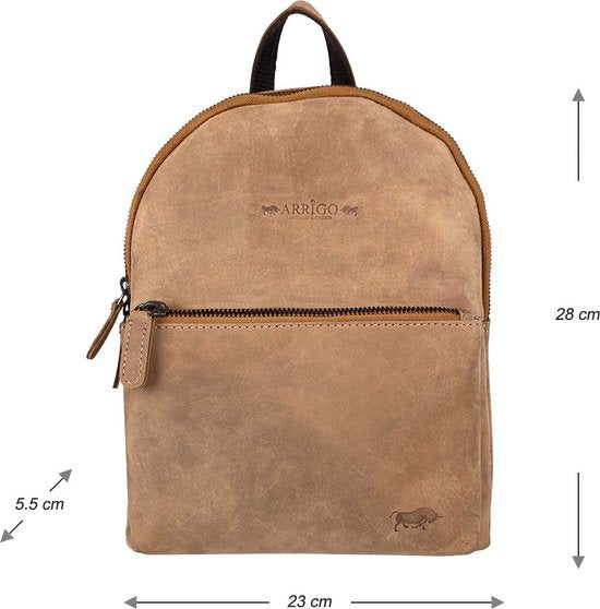 rugzak-dames-leer-427pwe-1.jpg Kleine leren rugzak voor dames in taupe – Compact en stijlvol rugzakje van hoogwaardig leer, perfect voor dagelijks gebruik met een moderne ... - Afbeelding 1