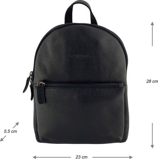 rugzak-dames-leer-779hmj-1.jpg Rugzak dames zwart leren rugzakje – Stijlvolle en compacte leren rugzak voor dagelijks gebruik, ideaal voor vrouwen. - Afbeelding 1