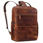 "Nordico" Premium Business Rugzak Heren Groot Leer Laptopvak 16 Inch salerno bruin