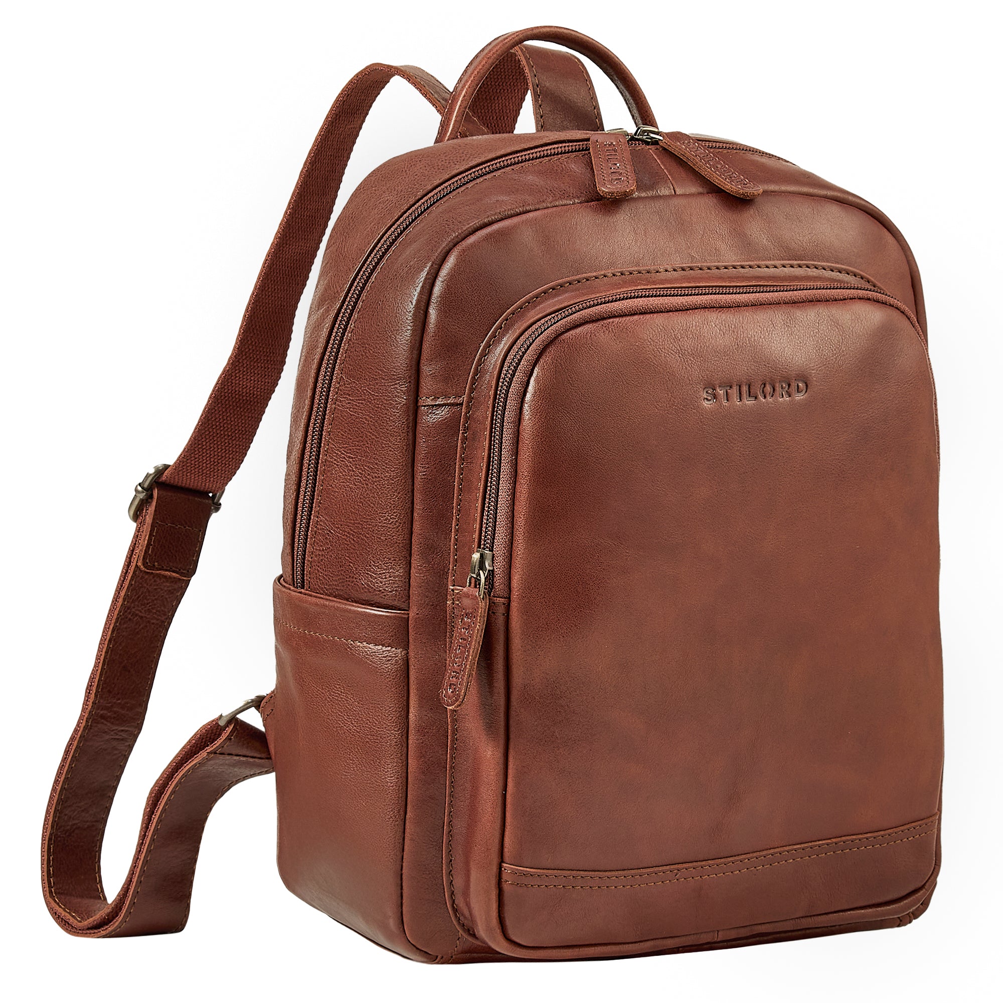 rugzak-leer-dames-347fmr-1.jpg Clarissa" Leren Rugzak Dames Medium voor 13 inch Tablet | STILORD - Afbeelding 1