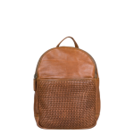 Bellicci | Stoere leren dames rugzak (Ipad) van gevlochten leer | Eve Blauw mode