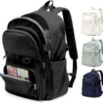 Rugzak voor Dames en Heren, Schooltas Meisjes en Jongens, Waterdichte 14 Inch Laptop Rugzak met Veel Vakken, Lichtgewicht Casual Daypack,Zwart : Amazon.nl: Kleding, schoenen & sieraden