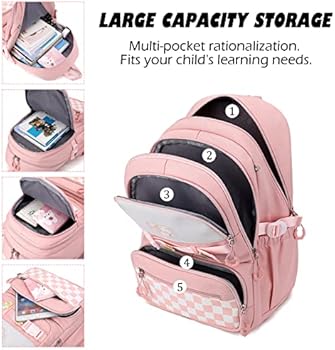 rugzak-met-veel-vakken-755xud-1.jpg JANSBEN Schooltas voor meisjes en jongens, schoolrugzak voor tieners, rugzak, schoolrugzakken, rans met dagpack voor school, sporttas, in hoogte verstelbaar, veel vakken, laptopvak, schooltassen voor : Amazon.nl: Kleding, schoenen & sieraden - Afbeelding 1