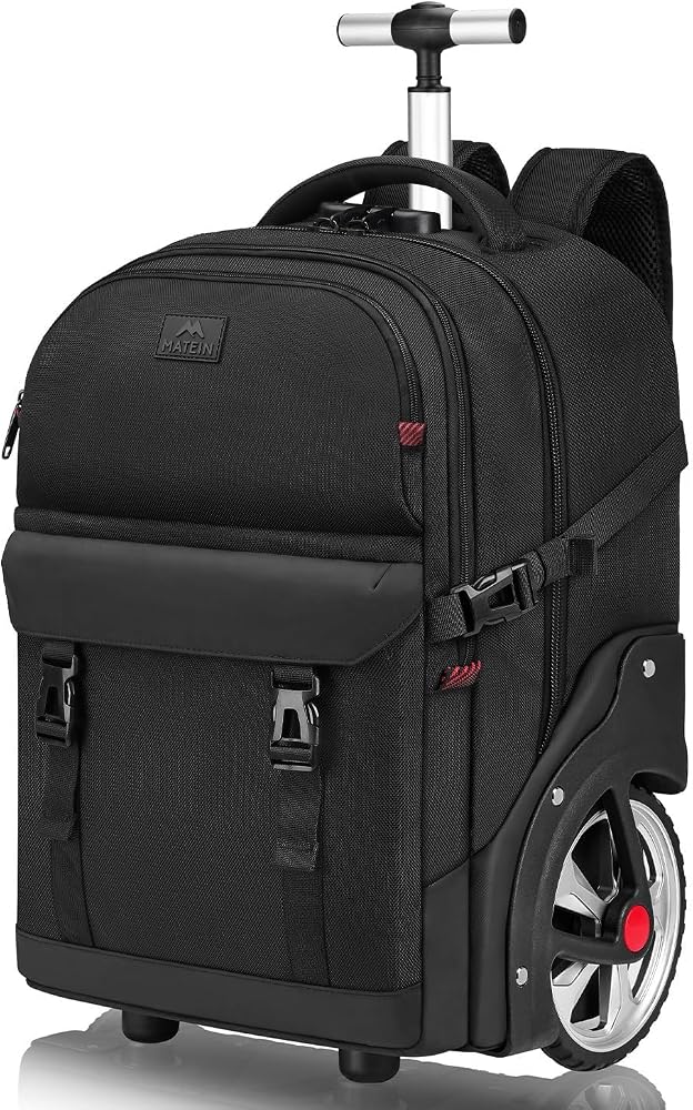 rugzak-met-wielen-095kzd-1.jpg MATEIN Trolley Rugzak Met Rollen, 17,3 Inch Trolley Rugzak Met Grote Wielen | Grote handbagagewielen met slot en wielafdekkingen voor universiteit ... - Afbeelding 1