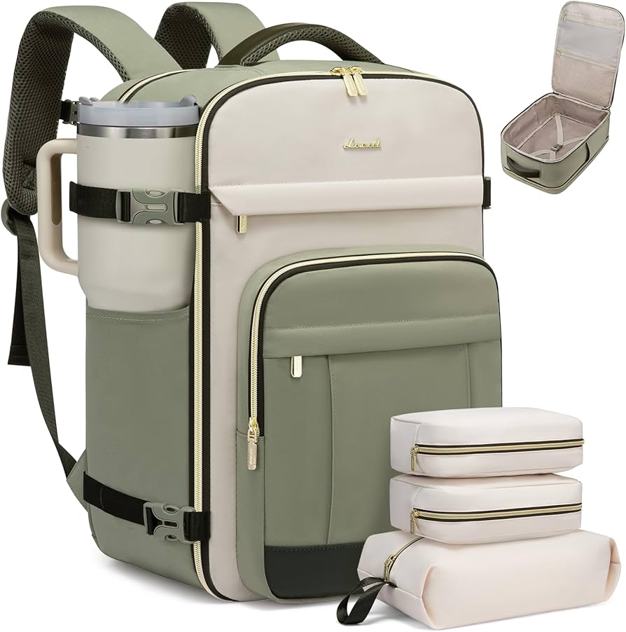 rugzak-vliegtuig-472syh-1.jpg LOVEVOOK Rugzak handbagage vliegtuig, 40 liter, grote reisrugzak voor dames, waterdichte reisrugzak voor 17 inch laptop, kofferrugzak voor reizen, werk, zakenreizen, zaken, weekends, olijfgroen : Amazon.nl: Elektronica - Afbeelding 1