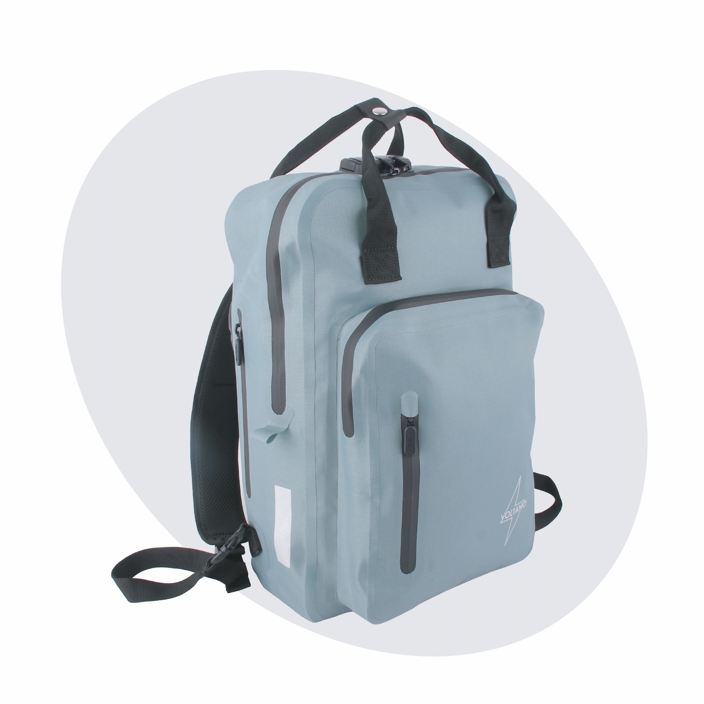 rugzak-waterdicht-laptop-324lar-1.jpg Voltano City Enkele Fietstas Rugzak E bike Ice Blauw Codeslot Laptopvak Waterdicht Voltano - Afbeelding 1