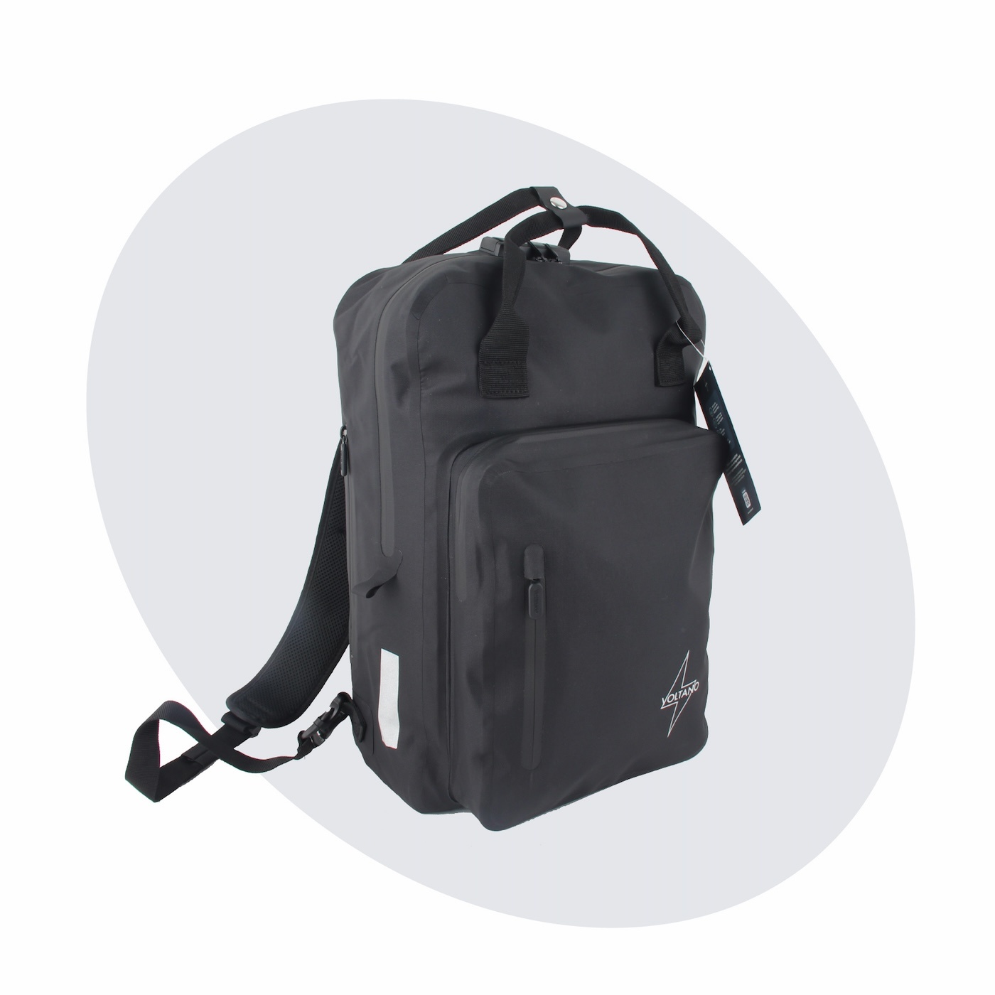 rugzak-waterdicht-laptop-712rnt-1.jpg Voltano City Enkele Fietstas Rugzak E bike Zwart Codeslot - Afbeelding 1