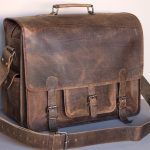 Large Heren Dames Retro Schooltas Hunter Buffelleer Barneys Leather