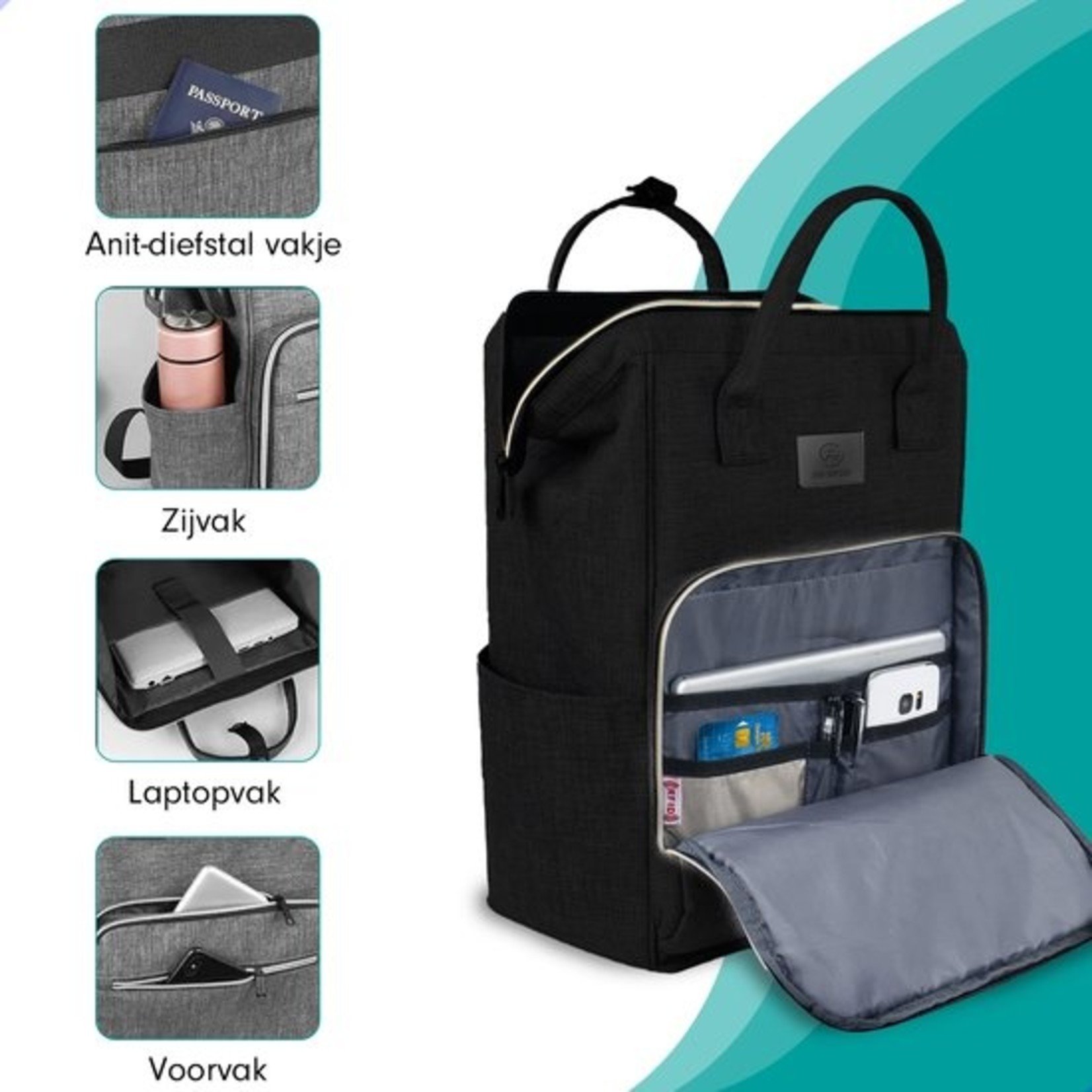 schooltassen-met-laptopvak-110udm-1.jpg Laptoprugzak Rugtas Met Laptopvak Dames Rugtas Schooltassen Leer Laptoptassen Schooltas Met Laptopvak - Afbeelding 1