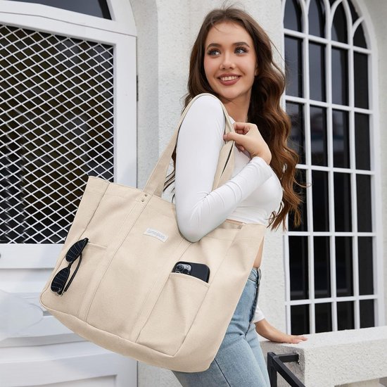 schooltassen-met-laptopvak-290wcg-1.jpg Tote Bag Schooltas Dames Met Laptopvak Tote Bag Schooltas Met Laptopvak Dames Handtassen Dames Tas - Afbeelding 1