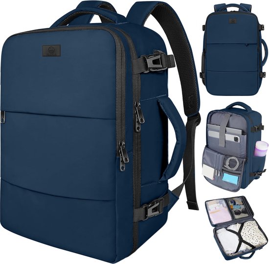 travel-rugzak-823xau-1.jpg TRAVLO® Rugzak Handbagage 40x30x20 – Reistas 24L voor Dames & Heren – Weekendtas –... | bol - Afbeelding 1