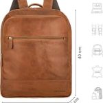 STILORD 'Norbert' Ledern Laptoprugzakken 15,6 Inch Vintage Backpack Notebooks Business Rugzak Grote Werktas met Trolley Systeem Echt Leer rugzak met laptopvak travelbags, Kleur:cognac bruin : Amazon.nl: Elektronica