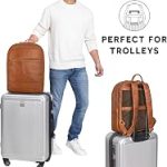 STILORD 'Norbert' Ledern Laptoprugzakken 15,6 Inch Vintage Backpack Notebooks Business Rugzak Grote Werktas met Trolley Systeem Echt Leer rugzak met laptopvak travelbags, Kleur:cognac bruin : Amazon.nl: Elektronica