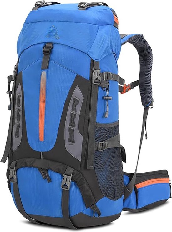 trekkingrugzak-237hcu-1.jpg Trekkingrugzak, wandelrugzak, 60 liter, grote rugzak voor heren en vrouwen, scheur en... | bol - Afbeelding 1