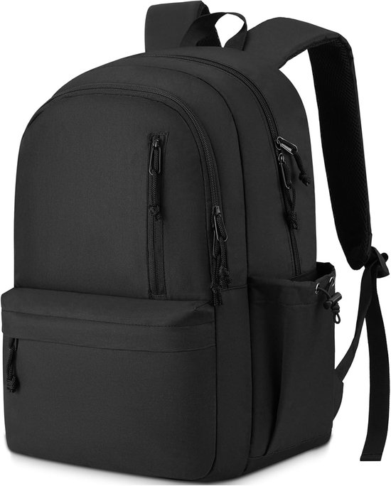 zwarte-rugtas-269wgc-1.jpg Zwarte rugzak voor tieners, lichtgewicht 15,6 inch laptoptas voor meisjes, jongens,... | bol - Afbeelding 1