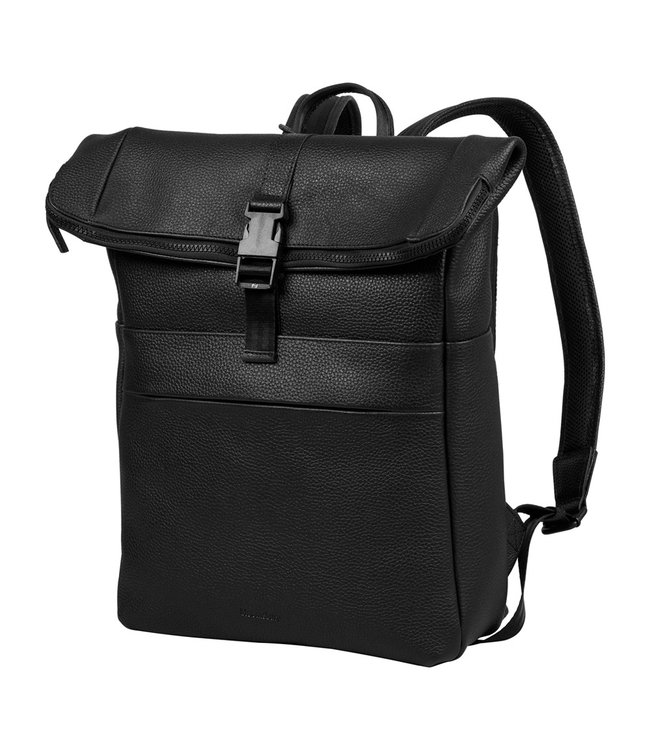 zwarte-rugzak-dames-430wjk-1.jpg Bloomsbury Leren Rolltop 14 inch Laptop Rugtas voor Dames en Heren Houtkamp Lederwaren - Afbeelding 1